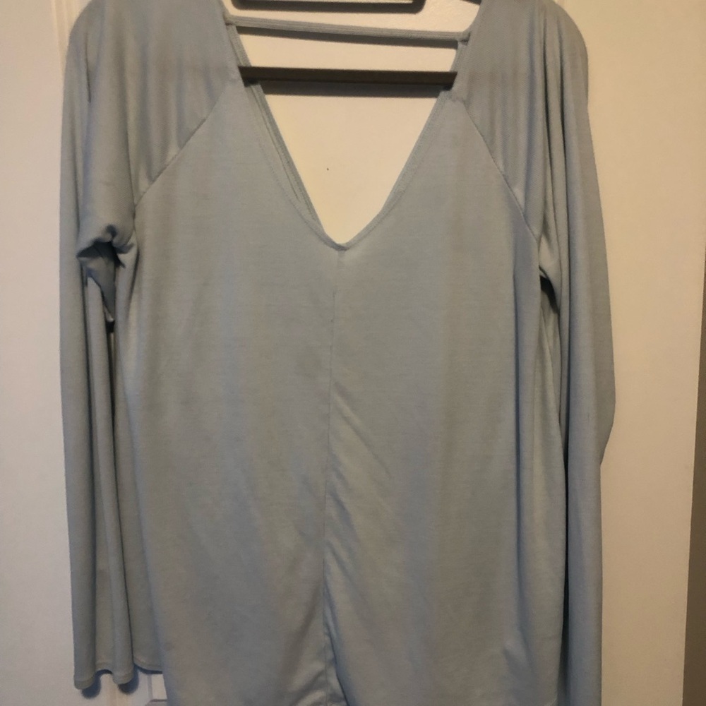 Abercrombie & Fitch Soft Blue Long Sleeve Top